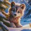 Baby Wolf Diamond Painting
