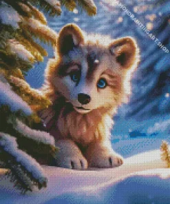 Baby Wolf Diamond Painting
