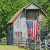 Barn With American Flag Diamond Painting