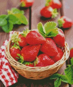 Basket Of Strawberries Diamond Painting