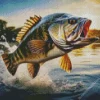 Bass Jumping Out Of Water Diamond Painting