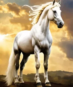 Beautiful White Stallion Diamond Painting