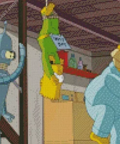 Bender And Homer Diamond Painting