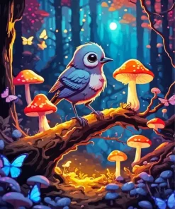 Bird On Branch Diamond Painting