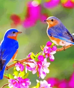 Birds On Flowers Diamond Painting