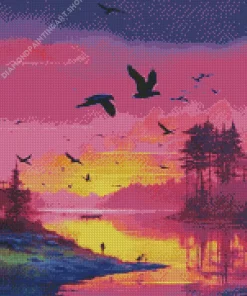 Birds Silhouette Diamond Painting