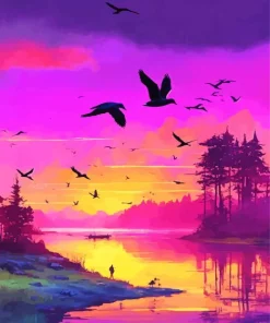Birds Silhouette Diamond Painting