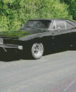 Black 1969 Charger Diamond Painting