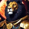 Black And Gold Lion Diamond Painting