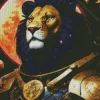 Black And Gold Lion Diamond Painting