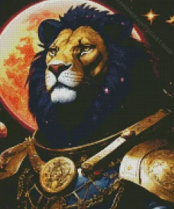 Black And Gold Lion Diamond Painting