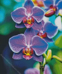 Black And Purple Flowers Diamond Painting