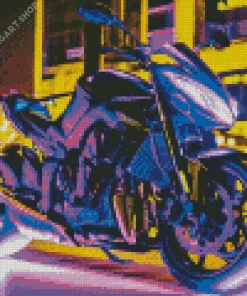 Black And Purple Motorcycle Diamond Painting