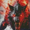 Black And Red Werewolf Diamond Painting
