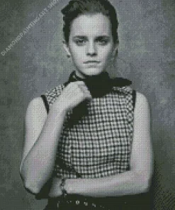 Black And White Emma Watson Diamond Painting