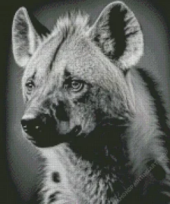 Black And White Hyena Diamond Painting