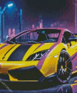 Black And Yellow Lambo Diamond Painting