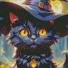 Black Cat Witch Art Diamond Painting