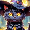 Black Cat Witch Art Diamond Painting
