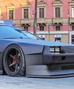 Black Delorean Car Diamond Painting
