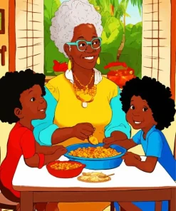 Black Grandma Diamond Painting