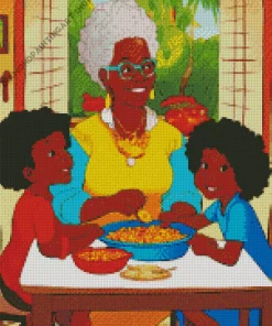Black Grandma Diamond Painting