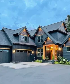 Black House Diamond Painting