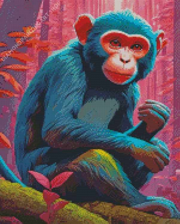 black monkey Diamond With Numbers Black Monkey Diamond Painting