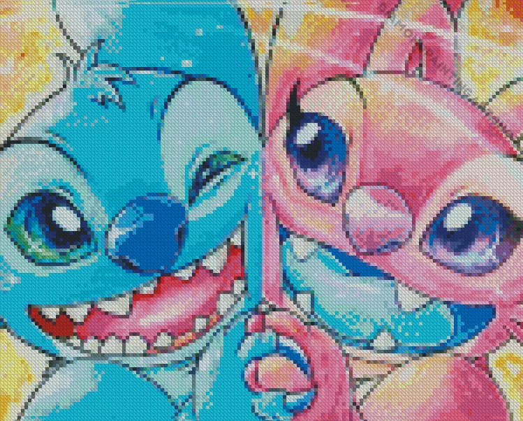 blue and pink stitch Diamond Dotz