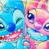Blue And Pink Stitch Diamond Painting