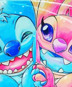 Blue And Pink Stitch Diamond Painting