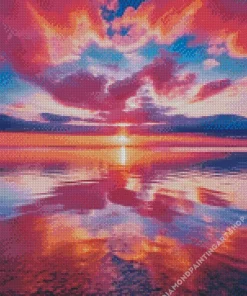 Blue And Pink Sunset Diamond Painting