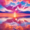 Blue And Pink Sunset Diamond Painting
