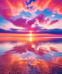 Blue And Pink Sunset Diamond Painting