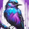 Blue And Purple Bird Art Diamond Painting