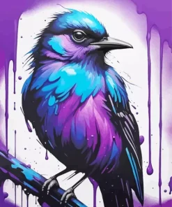 Blue And Purple Bird Art Diamond Painting