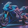 Blue And Purple Motorcycle Diamond Painting