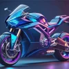 Blue And Purple Motorcycle Diamond Painting