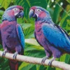 Blue And Purple Parrot Birds Diamond Painting