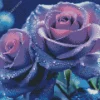 Blue And Purple Roses Diamond Painting