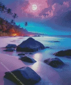 Blue And Purple Sunset Diamond Painting