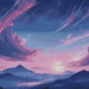 Blue And Purple Sunset Diamond Painting