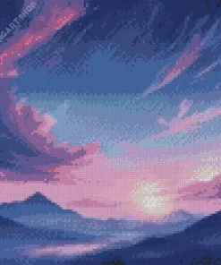 Blue And Purple Sunset Diamond Painting