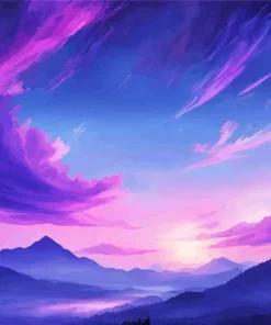 Blue And Purple Sunset Diamond Painting
