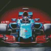 Blue And Red Car Diamond Painting
