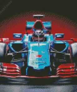 Blue And Red Car Diamond Painting