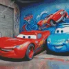 Blue And Red Cars Diamond Painting