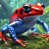 Blue And Red Frog Diamond Painting