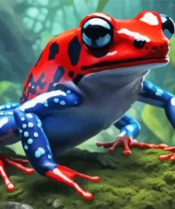 Blue And Red Frog Diamond Painting