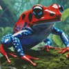 Blue And Red Frog Diamond Painting